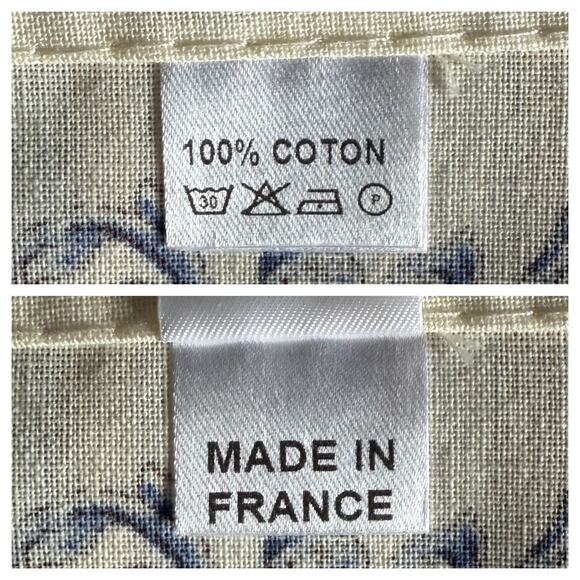 French Provence Cotton Napkins Set of 4 Moustier Bird Butterfly Cream Blue EUC - Picture 3 of 8